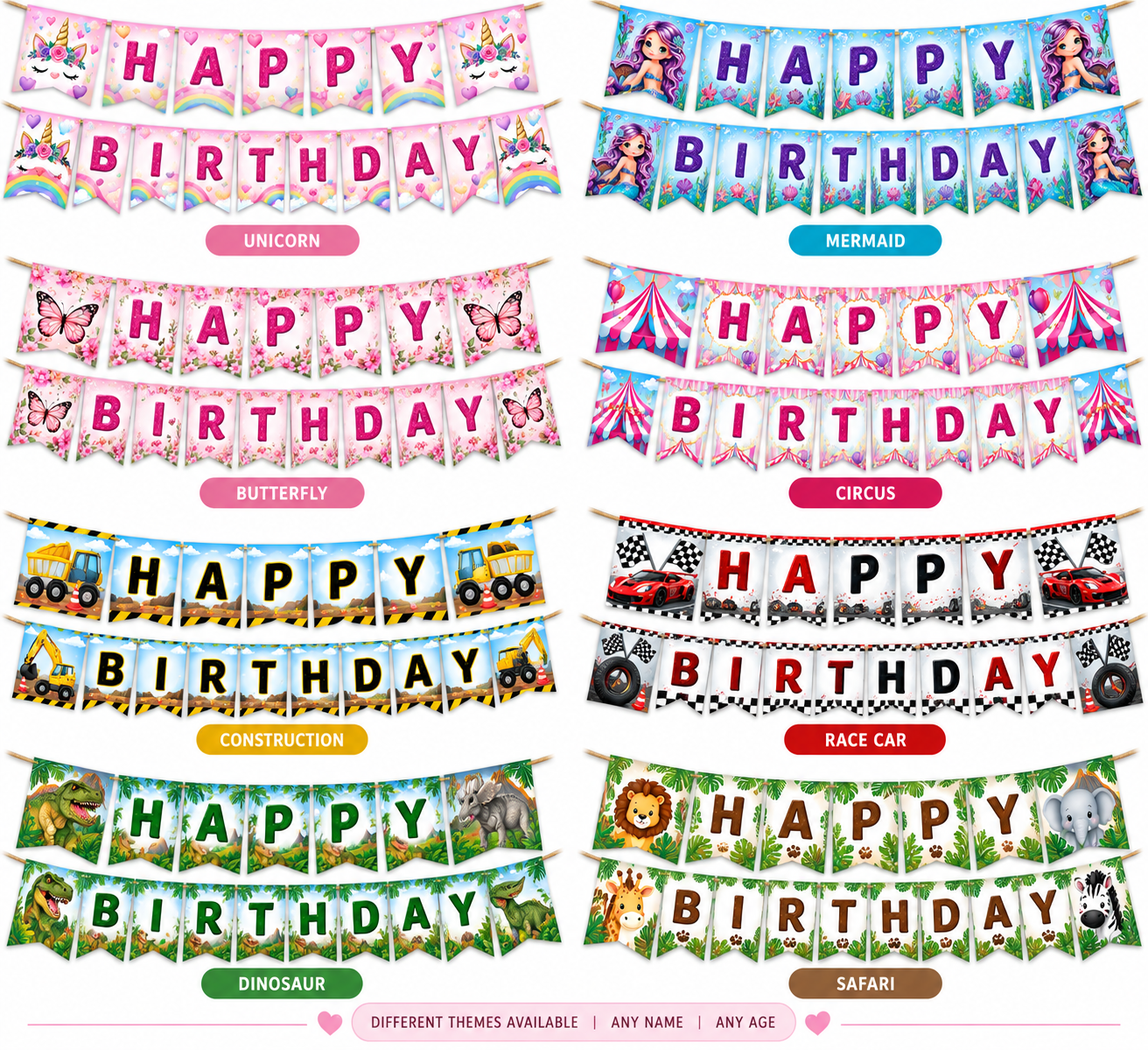 Happy Birthday or Veels Geluk bunting